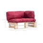 Sofá de jardín de palets con cojines rojos madera de pino de , Sofás de exterior - Ref: Foro24-277481, Precio: 133,09 €, Desc...