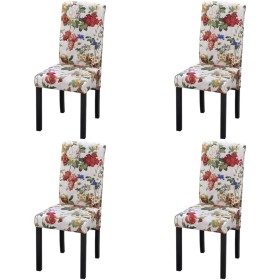 Sillas de comedor 4 unidades tela multicolor de , Sillas de comedor - Ref: Foro24-242399, Precio: 309,84 €, Descuento: %