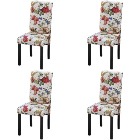 Sillas de comedor 4 unidades tela multicolor de , Sillas de comedor - Ref: Foro24-242399, Precio: 309,84 €, Descuento: %
