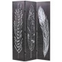 Biombo divisor plegable 120x170 cm plumas blanco y negro de vidaXL, Divisores de ambientes - Ref: Foro24-245889, Precio: 93,0...