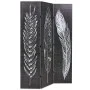 Biombo divisor plegable 120x170 cm plumas blanco y negro de vidaXL, Divisores de ambientes - Ref: Foro24-245889, Precio: 95,3...