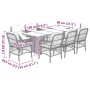 Set comedor de jardín 9 pzas cojines ratán sintético gris claro en Conjuntos de jardín | Comprar online en Foru.es