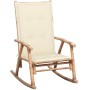 Silla mecedora con cojín bambú de , Sillas de jardín - Ref: Foro24-3063905, Precio: 143,66 €, Descuento: %