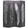 Biombo divisor plegable 160x170 cm plumas blanco y negro de vidaXL, Divisores de ambientes - Ref: Foro24-245890, Precio: 113,...