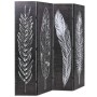 Biombo divisor plegable 160x170 cm plumas blanco y negro de vidaXL, Divisores de ambientes - Ref: Foro24-245890, Precio: 113,...