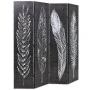 Biombo divisor plegable 160x170 cm plumas blanco y negro de vidaXL, Divisores de ambientes - Ref: Foro24-245890, Precio: 110,...