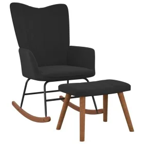 Rocking chair with black velvet footrest by , Rocking chairs - Ref: Foro24-327760, Price: 159,44 €, Discount: %