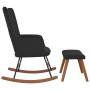 Silla mecedora con reposapiés terciopelo negro de , Mecedoras - Ref: Foro24-327760, Precio: 132,13 €, Descuento: %