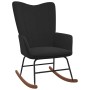 Silla mecedora con reposapiés terciopelo negro de , Mecedoras - Ref: Foro24-327760, Precio: 132,13 €, Descuento: %