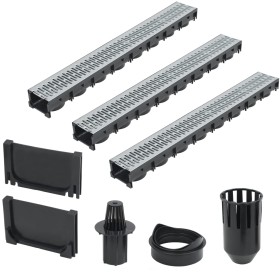 Canales de drenaje 3 unidades acero galvanizado 3 m de vidaXL, Desagües - Ref: Foro24-142877, Precio: 83,60 €, Descuento: %
