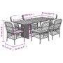 Set de comedor de jardín 7 pzas y cojines ratán sintético negro en Conjuntos de jardín | Comprar online en Foru.es