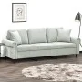 Sofá de 3 plazas con cojines terciopelo gris claro 180 cm de , Sofás - Ref: Foro24-3200955, Precio: 288,28 €, Descuento: %