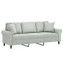 Sofá de 3 plazas con cojines terciopelo gris claro 180 cm de , Sofás - Ref: Foro24-3200955, Precio: 288,28 €, Descuento: %