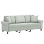 Sofá de 3 plazas con cojines terciopelo gris claro 180 cm de , Sofás - Ref: Foro24-3200955, Precio: 298,22 €, Descuento: %