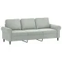 Sofá de 3 plazas con cojines terciopelo gris claro 180 cm de , Sofás - Ref: Foro24-3200955, Precio: 288,28 €, Descuento: %