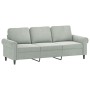 Sofá de 3 plazas con cojines terciopelo gris claro 180 cm de , Sofás - Ref: Foro24-3200955, Precio: 298,22 €, Descuento: %
