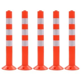 Bolardos de control de tráfico plástico 75 cm 5 unidades de vidaXL, Señales de estacionamiento y vados - Ref: Foro24-142829, ...