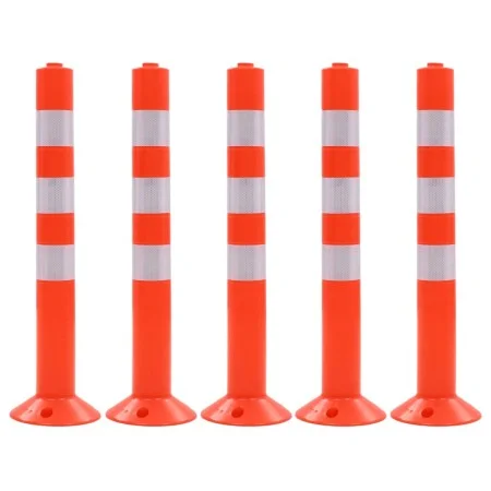 Bolardos de control de tráfico plástico 75 cm 5 unidades de vidaXL, Señales de estacionamiento y vados - Ref: Foro24-142829, ...