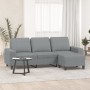 Sofá de 3 plazas con taburete de tela gris claro 180 cm de , Sofás - Ref: Foro24-3201151, Precio: 331,27 €, Descuento: %