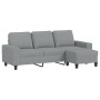 Sofá de 3 plazas con taburete de tela gris claro 180 cm de , Sofás - Ref: Foro24-3201151, Precio: 331,27 €, Descuento: %