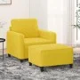 Sillón con taburete terciopelo amarillo 60 cm de , Sofás - Ref: Foro24-3201170, Precio: 196,64 €, Descuento: %