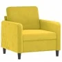 Sillón con taburete terciopelo amarillo 60 cm de , Sofás - Ref: Foro24-3201170, Precio: 196,64 €, Descuento: %