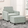 Sillón con taburete terciopelo gris claro 60 cm de , Sofás - Ref: Foro24-3201164, Precio: 179,18 €, Descuento: %