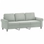 Sofá de 3 plazas con taburete de terciopelo gris claro 180 cm de , Sofás - Ref: Foro24-3201215, Precio: 335,62 €, Descuento: %