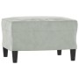 Sofá de 3 plazas con taburete de terciopelo gris claro 180 cm de , Sofás - Ref: Foro24-3201215, Precio: 335,62 €, Descuento: %