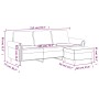Sofá de 3 plazas con taburete de terciopelo negro 180 cm de , Sofás - Ref: Foro24-3201220, Precio: 370,73 €, Descuento: %