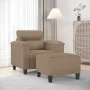Sillón con taburete cuero sintético color capuchino 60 cm de , Sofás - Ref: Foro24-3201241, Precio: 201,61 €, Descuento: %