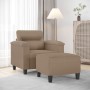 Sillón con taburete cuero sintético color capuchino 60 cm de , Sofás - Ref: Foro24-3201241, Precio: 204,59 €, Descuento: %