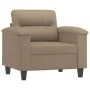Sillón con taburete cuero sintético color capuchino 60 cm de , Sofás - Ref: Foro24-3201241, Precio: 201,61 €, Descuento: %