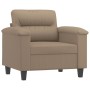 Sillón con taburete cuero sintético color capuchino 60 cm de , Sofás - Ref: Foro24-3201241, Precio: 204,59 €, Descuento: %