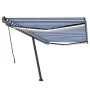 Toldo retráctil manual con luz LED azul y blanco 500x350 cm de , Toldos - Ref: Foro24-3069861, Precio: 599,51 €, Descuento: %