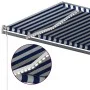 Toldo retráctil manual con luz LED azul y blanco 500x350 cm de , Toldos - Ref: Foro24-3069861, Precio: 599,51 €, Descuento: %