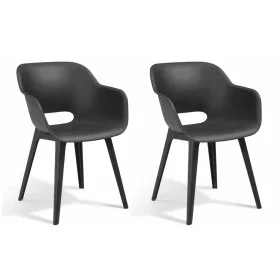 Keter Sillas de jardín Akola 2 unidades grafito de , Sillas de jardín - Ref: Foro24-422804, Precio: 153,52 €, Descuento: %