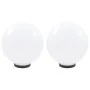 Juego de lámparas de bola LED 2 piezas esféricas 30 cm PMMA de vidaXL, Iluminación de exterior - Ref: Foro24-50656, Precio: 6...