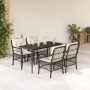 Set de muebles jardín 5 pzas con cojines ratán sintético negro en Conjuntos de jardín | Comprar online en Foru.es