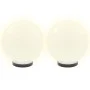 Juego de lámparas de bola LED 2 piezas esféricas 25 cm PMMA de vidaXL, Iluminación de exterior - Ref: Foro24-50655, Precio: 5...