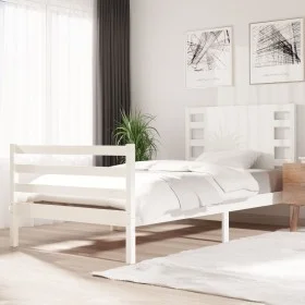Solid white pine wood bed frame 100x200 cm by , Beds and slatted bases - Ref: Foro24-3104274, Price: 120,12 €, Discount: %