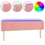 Cabecero con LED de terciopelo rosa 163x16x78/88 cm de , Cabeceros y pies de cama - Ref: Foro24-3123155, Precio: 72,82 €, Des...