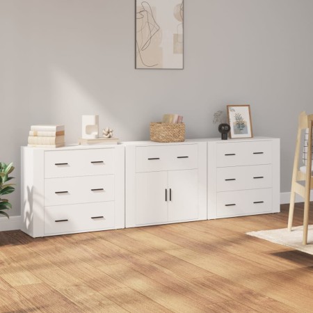 Aparadores 3 piezas madera contrachapada blanco de , Aparadores - Ref: Foro24-3185423, Precio: 278,54 €, Descuento: %