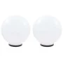 Set of 2 spherical LED ball lamps 40 cm PMMA by vidaXL, Outdoor lighting - Ref: Foro24-50657, Price: 120,89 €, Discount: %
