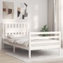 Estructura de cama con cabecero madera maciza blanco 100x200 cm de , Camas y somieres - Ref: Foro24-3194302, Precio: 122,49 €...