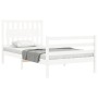 Estructura de cama con cabecero madera maciza blanco 100x200 cm de , Camas y somieres - Ref: Foro24-3194302, Precio: 122,49 €...
