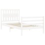 Estructura de cama con cabecero madera maciza blanco 100x200 cm de , Camas y somieres - Ref: Foro24-3194302, Precio: 122,49 €...