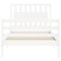 Estructura de cama con cabecero madera maciza blanco 100x200 cm de , Camas y somieres - Ref: Foro24-3194302, Precio: 122,49 €...