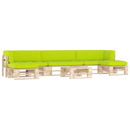 Muebles de palets 6 pzas y cojines madera pino impregnada de , Conjuntos de jardín - Ref: Foro24-3066971, Precio: 509,35 €, D...