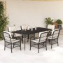 Set de comedor de jardín 7 pzas y cojines ratán sintético negro en Conjuntos de jardín | Comprar online en Foru.es